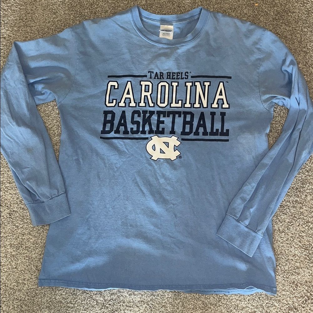 Used Men’s LS UNC North Carolina Tar heels Light Blue t tee shirt M 🏀 basketball